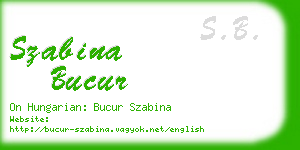 szabina bucur business card